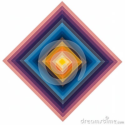 Geometric abstract design with a series of nested, diamond-shaped layers in a Stock Photo
