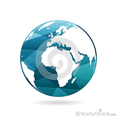 Geometric abstract earth globe sphere concept illustration. Vector Illustration