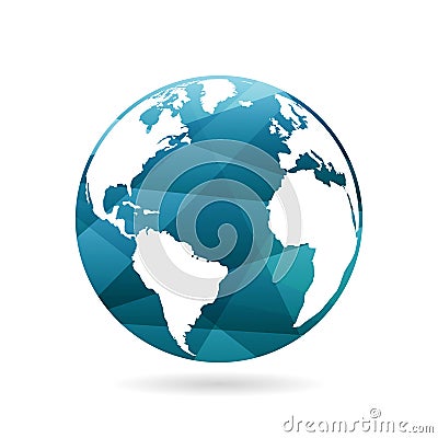 Geometric abstract earth globe sphere concept illustration. Vector Illustration