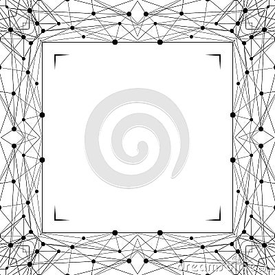 Geometric abstract frame. Template graphic line element. Decorative wireframe background. Vector Illustration