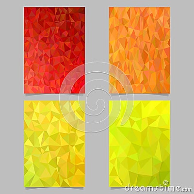 Geometric abstract irregular triangle mosaic cover template set Vector Illustration