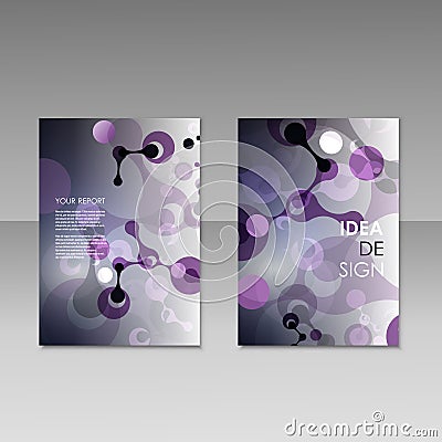 Geometric abstract modern colorful brochure templates, design elements, molecule background Vector Illustration