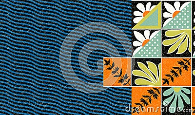 Geometric abstract pattern with wave background Stock Photo