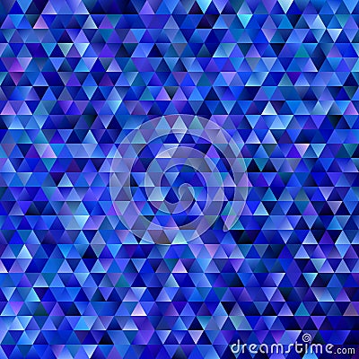 Geometric abstract regular triangle mosaic background - gradient polygon vector design from triangles in dark blue tones Vector Illustration
