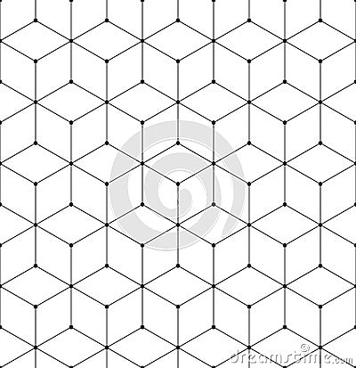 Geometric abstract seamless pattern cube lines background texture Vector Illustration
