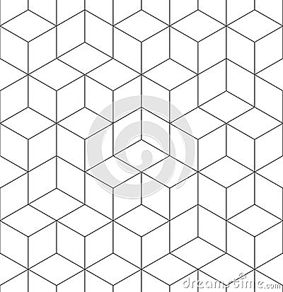 Geometric abstract seamless pattern cube lines background texture Vector Illustration