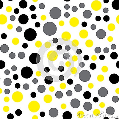 Geometric abstract seamless pattern with yellow circles. Pattern for fashion,wallpaper,paper. Vector Vector Illustration