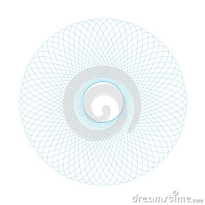 Geometric Abstract Spirograph Patterns Isolated on White Background. Symmetrical shapes suitable as a watermark. Round and spiral Vector Illustration
