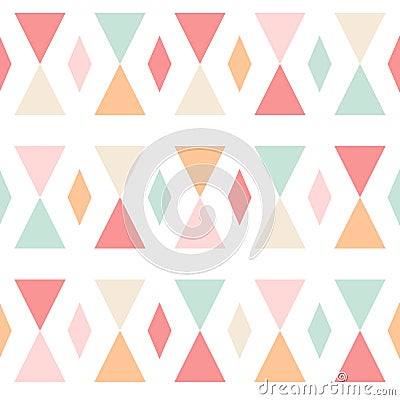 Geometric abstract triangles seamless pattern on w Vector Illustration