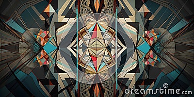 Geometric abstraction shapes lines symmetry one generative AI Stock Photo