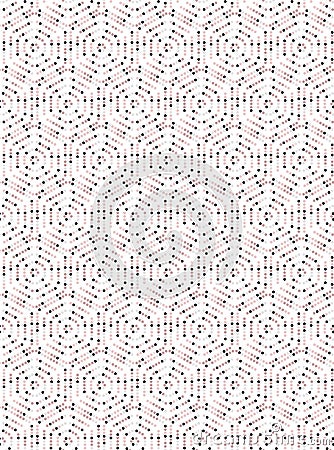 Geometric allover pink and black dotted hexagons seamless pattern with white background Vector Illustration