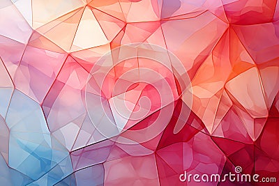 Geometric allure abstract triangles melding hues of pink, white, and glistening gold Stock Photo