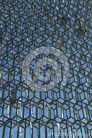 Geometric architectural forms of glass and metal. Stock Photo