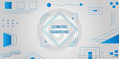 Geometric Background blue dominant color for shapes Vector Illustration