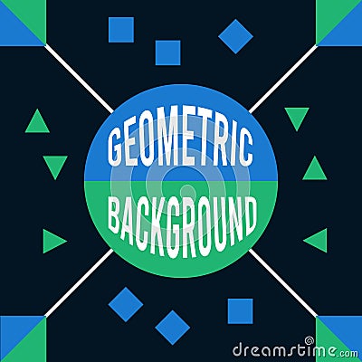 Geometric Background Blue Green Square Triangle Vector Illustration