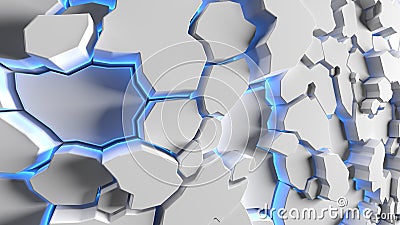 Geometric background with blue illumination Stock Photo