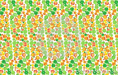 Geometric background of bright multi-colored circles. Fruit abstract pattern. Vector illustration Vector Illustration