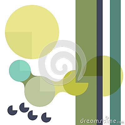 Geometric background with circles and stripes Stock Photo