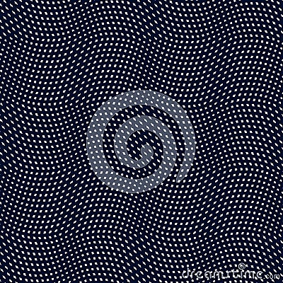 Geometric background created with moire technique. Noisy contrast lined vector tiling with visual effects. Vector Illustration