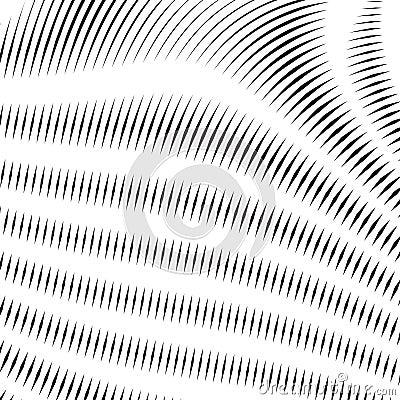 Geometric background created with moire technique. Noisy contrast lined vector tiling with visual effects. Vector Illustration