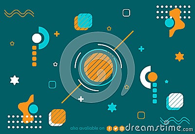 Geometric background with flat shapes free vector Vector Illustration