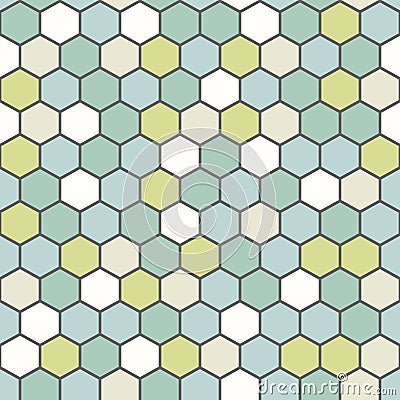 The geometric background made out of hexagons in various colors / The retro hexagon background Vector Illustration