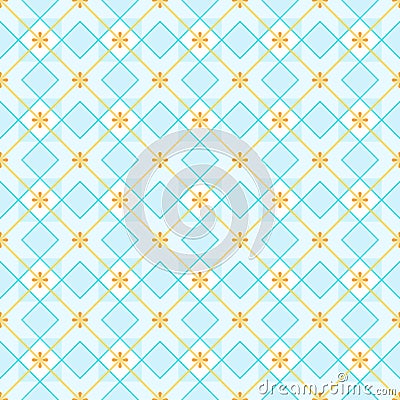 Geometric background made of squares, seamless, blue. Vector Illustration