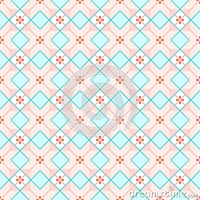 Geometric background made of squares, seamless, pink. Vector Illustration