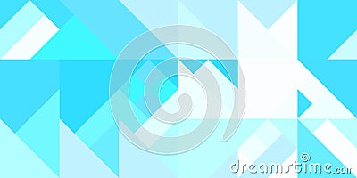 Geometric background pattern. Cyan sky blue white. Seamless rambling regular figures multicolor geometric minimal design Stock Photo