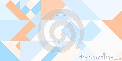 Geometric background pattern. Tana brown thalassa blue white. Seamless rambling regular figures multicolor geometric minimal Stock Photo