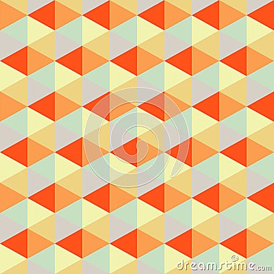 Geometric background, retro triangles, seamless pattern Vector Illustration