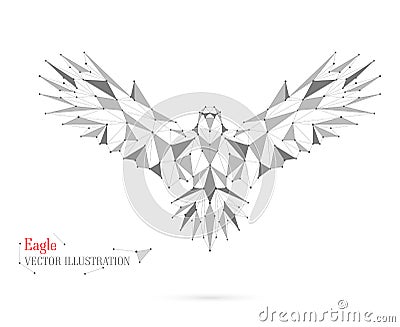 Geometric bird polygon with triangles, circles, and lines. Abstract. Vector Illustration