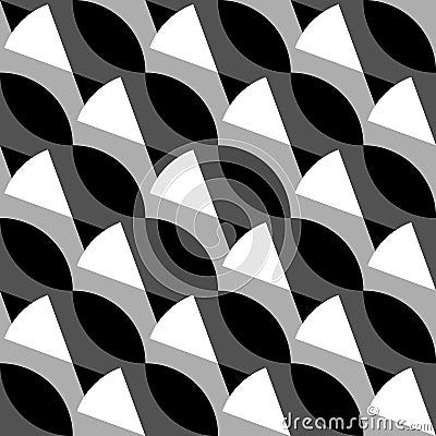 Geometric black and white pattern / background. Seamlessly repea Vector Illustration