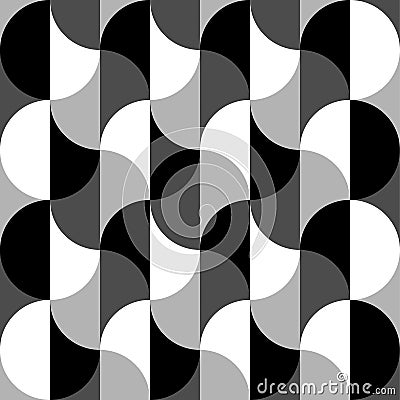 Geometric black and white pattern / background. Seamlessly repeatable. Vector Illustration