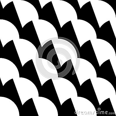Geometric black and white pattern / background. Seamlessly repeatable. Vector Illustration