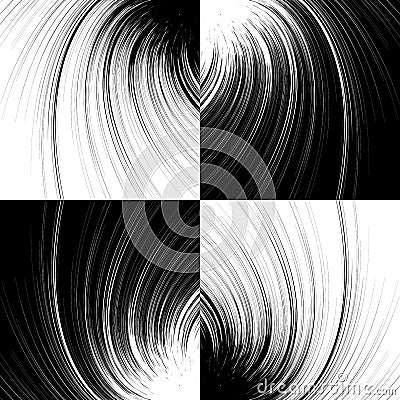 Geometric black and white texture. Mesh, grid pattern of lines Cartoon Illustration