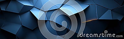 Geometric blue patterns created by angular shapes Stock Photo