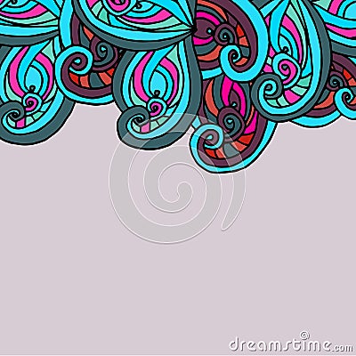 Geometric border on a blue background drawing Stock Photo