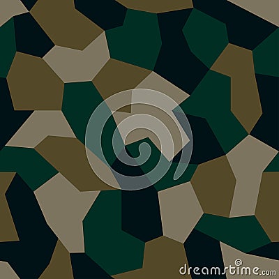 Geometric camouflage. Modern urban camo print for fabric. Green polygon camo pattern, abstract background. Vector Illustration