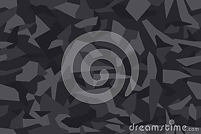 Geometric camouflage seamless pattern. Abstract modern camo, dark modern military texture background. Vector Illustration