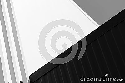 Geometric cement abstract modern black and white architecture background Stock Photo