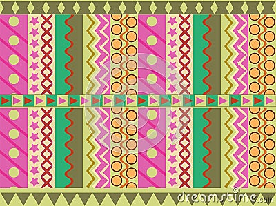 Geometric cheerful pattern Vector Illustration