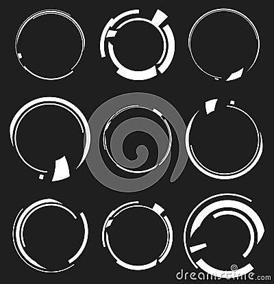 Geometric circle elements, abstract random circle shapes Vector Illustration