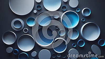 Geometric Circles Displayed on a Dark Background Creating an Engaging Visual Effect Stock Photo