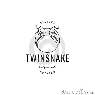 Geometric cobra snake logo design Vector Illustration