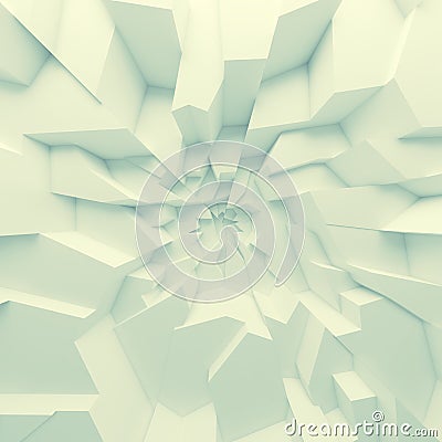 Geometric color abstract polygons wallpaper, as crack wall Stock Photo