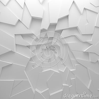 Geometric color abstract polygons wallpaper, as crack wall Stock Photo