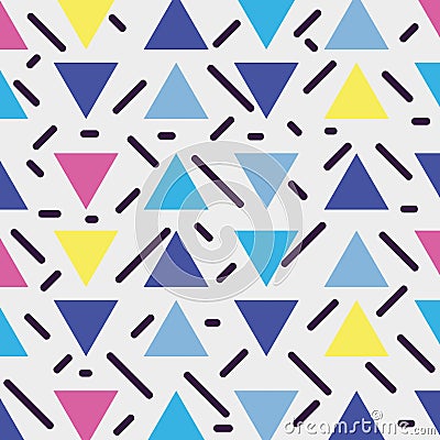 Geometric color figures memphis style background Vector Illustration