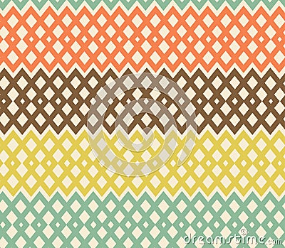 Geometric colorful seamless pattern. Netting struc Vector Illustration
