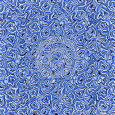 Geometric continuous pattern with rhombuses and zigzag lines, blue endless background. Decorative splicing motif texture Stock Photo